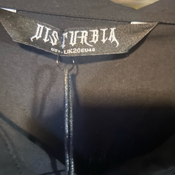 Disturbia sold out skeleton work dress sz 16 USA goth witchy coven 2xl ak47 gun - Picture 9 of 13